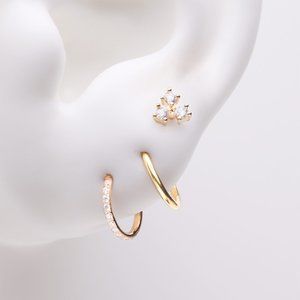 3 Pcs of Assorted Everyday Golden Sparkle Trinity Stud x Clicker Package